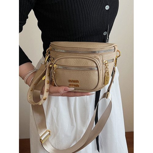 韓版時尚百搭寬肩帶日常出行包包女2025夏季新款高級感斜背馬鞍包