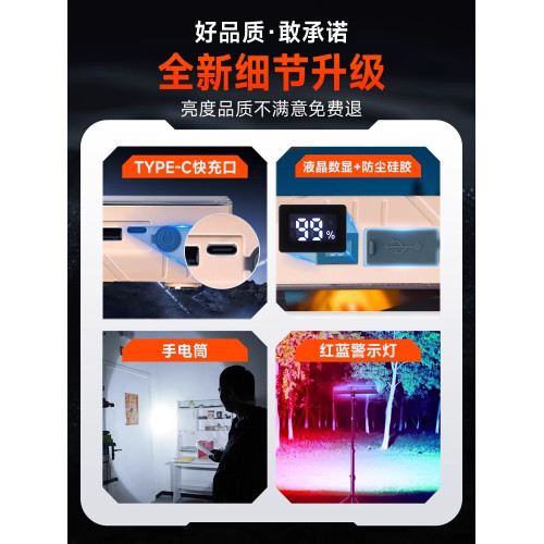 戶外露營燈強光超長續航可攜式充電照明應急燈多功能野外營地燈