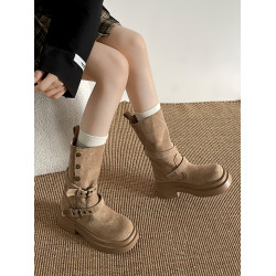 南在南方厚底英倫風增高馬丁靴女款2026新款春秋顯瘦百搭爆款短靴