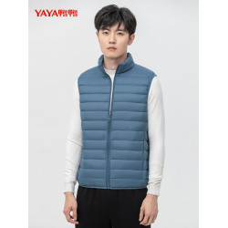 鴨鴨男士羽絨馬甲輕薄外穿2025年新款時尚潮流立領背心馬夾外套