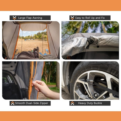 車尾車邊帳篷露營天幕遊旅行戶外車用側邊防蚊防曬遮陽棚suv