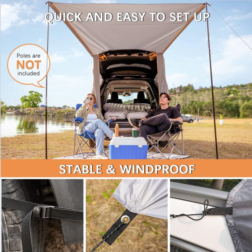 車尾車邊帳篷露營天幕遊旅行戶外車用側邊防蚊防曬遮陽棚suv