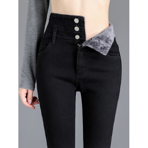 2025年修身顯瘦秋冬女褲超高腰加絨牛仔褲女彈力緊身鉛筆小腳褲子 2025年修身顯瘦秋冬女褲超高腰加絨牛仔褲女彈力緊身鉛筆小腳褲子