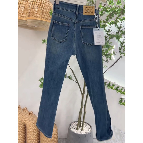 加絨加厚復古藍微喇牛仔褲女秋冬2025年新款小個子高腰顯瘦喇叭褲