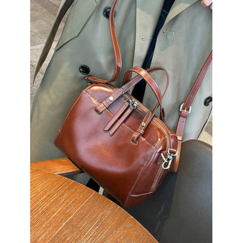 氣質女士新款真皮波士頓枕頭包女斜後後背包質感洋氣植鞣頭層牛皮女包 氣質女士新款真皮波士頓枕頭包女斜後後背包質感洋氣植鞣頭層牛皮女包