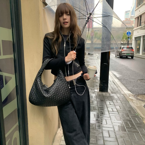 B家手工牛皮編織真皮女包Veneta手提肩後後背包HOBO單肩腋下手拿小包