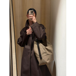 jennie同款帆布托特包2025春夏新款休閒通勤百搭托特包水桶包女