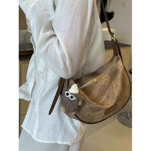 小衆設計馬鞍包斜後後背包百搭小包包女2025新款高級質感通勤餃子包 小衆設計馬鞍包斜後後背包百搭小包包女2025新款高級質感通勤餃子包