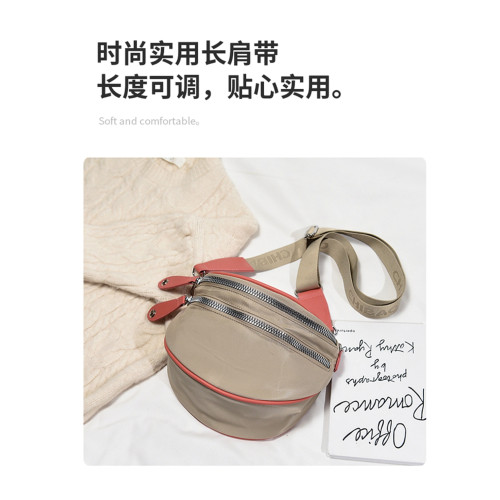 小包包女斜後後背包新款時尚百搭潮流拉鍊高顔值馬鞍包防潑水牛津布包