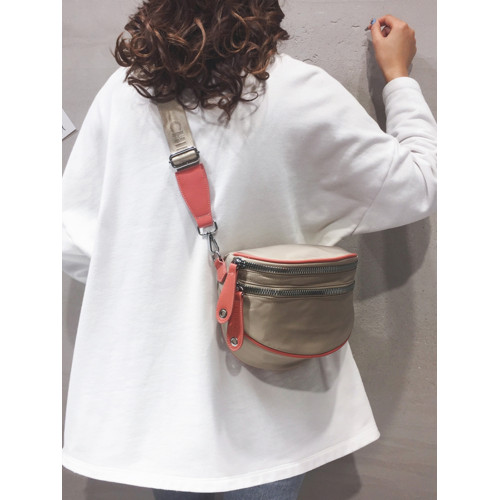 小包包女斜後後背包新款時尚百搭潮流拉鍊高顔值馬鞍包防潑水牛津布包