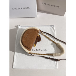 CAEISL&KCIEL女包小衆設計毛絨手提馬鞍包2026新款秋冬單肩斜後後背包