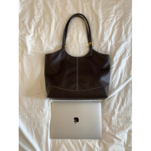 大包包女韓版簡約通勤植鞣單肩包 復古百搭大容量托特包可折曡