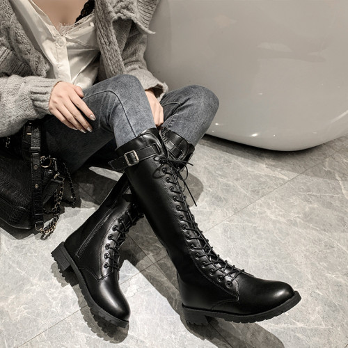 加大碼女靴41一43粗腿顯瘦不過膝長筒靴大筒圍高筒騎士靴子女胖MM