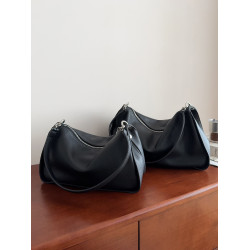 頭層牛皮單肩腋下包女2025新款波士頓包hobo包斜後後背包大容量通勤包