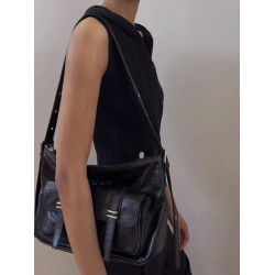 韓國小衆MatinKim雙口袋機車單肩包腋下托特多用雙肩包女