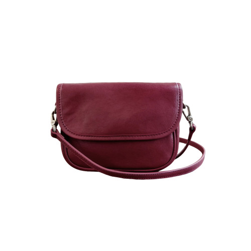 韓版/休閒百搭 植鞣牛皮輕便斜後後背包包女2026mini真皮馬鞍包紅色潮