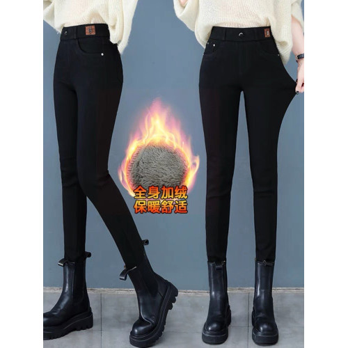 加絨加厚松緊腰休閒小腳打底褲女秋冬季2025今年新款流行鉛筆褲子 加絨加厚松緊腰休閒小腳打底褲女秋冬季2025今年新款流行鉛筆褲子