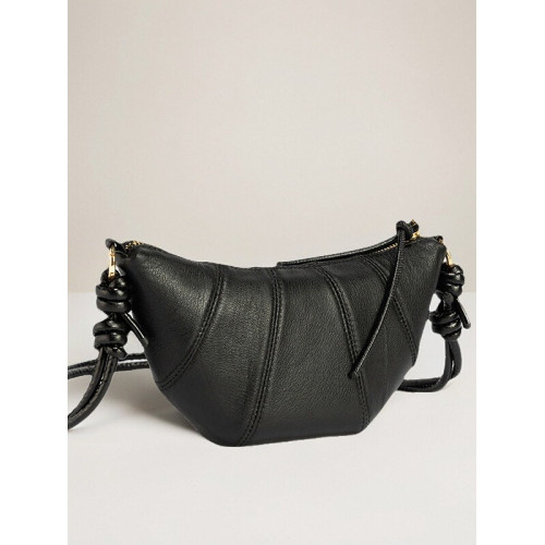 牛角包女頭層軟牛皮2025新款餃子包時尚百搭復古斜背單肩包手機包