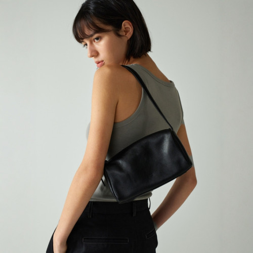 韓國設計師品牌 FACADE PATTERN 25新款復古簡約手提單肩真皮女包