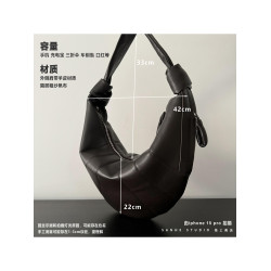 牛角包羊角包SANHE韓系小衆包女羊皮可頌休閒通勤餃子單肩腋下包