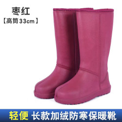 EVA泡沫雨靴超輕冬季女士高筒防水鞋水靴加絨保暖棉雨鞋廚房防滑