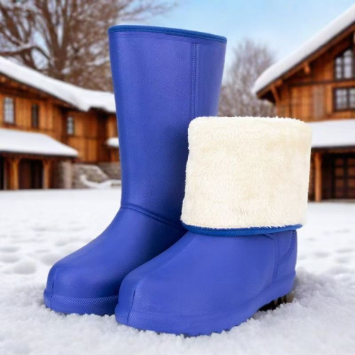 EVA泡沫雨靴超輕冬季女士高筒防水鞋水靴加絨保暖棉雨鞋廚房防滑