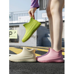 雨鞋女時尚外穿防水防滑網紅水鞋短筒日系厚底膠鞋耐磨保暖廚房鞋