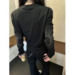 美式亨利領cleanfit刺綉內搭彎刀長袖T恤男春秋季修身衛衣打底衫