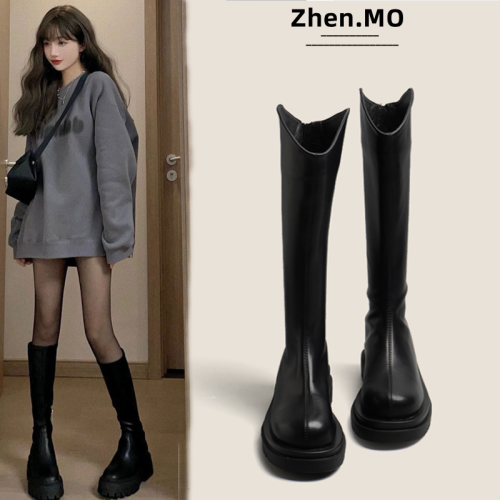 馬丁靴女2026新款秋冬長筒靴厚底高筒騎士靴瘦瘦女靴子小個子長靴 馬丁靴女2026新款秋冬長筒靴厚底高筒騎士靴瘦瘦女靴子小個子長靴