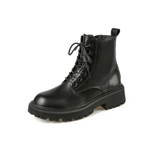 2025秋冬真皮靴子女軟底馬丁靴厚底英倫風短靴時尚舒適加絨騎士靴 2025秋冬真皮靴子女軟底馬丁靴厚底英倫風短靴時尚舒適加絨騎士靴