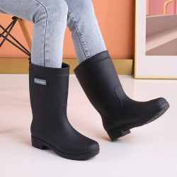 中筒水鞋加絨保暖女式雨鞋半筒雨靴子學生韓版百搭水膠鞋工作鞋
