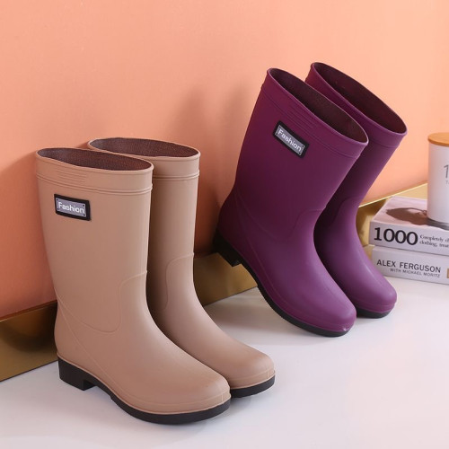 中筒水鞋加絨保暖女式雨鞋半筒雨靴子學生韓版百搭水膠鞋工作鞋