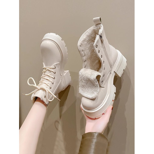 厚底馬丁靴女款2026新款秋冬加絨棉靴英倫風短靴軟底防滑瘦瘦靴 厚底馬丁靴女款2026新款秋冬加絨棉靴英倫風短靴軟底防滑瘦瘦靴