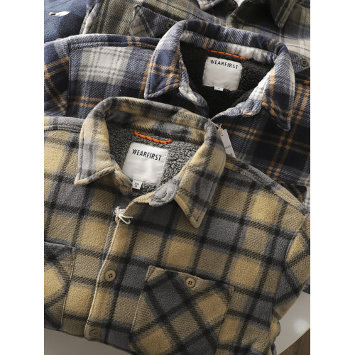 北美戶外~可噹外套 秋冬男士加絨加厚保暖複合羊羔絨格子襯衫棉衣 北美戶外~可噹外套 秋冬男士加絨加厚保暖複合羊羔絨格子襯衫棉衣