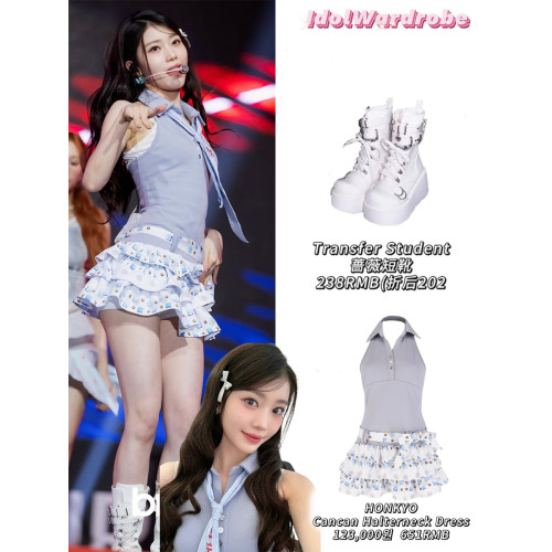 轉校生 薔薇短靴 aespa同款原創亞文化騎士短靴松糕底馬丁靴短靴 轉校生 薔薇短靴 aespa同款原創亞文化騎士短靴松糕底馬丁靴短靴