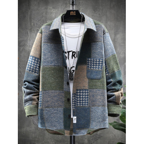 春秋季磨毛格子襯衫男潮流寬鬆胖子加肥加大碼男裝長袖襯衣外套潮 春秋季磨毛格子襯衫男潮流寬鬆胖子加肥加大碼男裝長袖襯衣外套潮