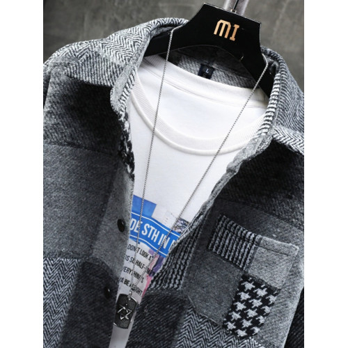 春秋季磨毛格子襯衫男潮流寬鬆胖子加肥加大碼男裝長袖襯衣外套潮 春秋季磨毛格子襯衫男潮流寬鬆胖子加肥加大碼男裝長袖襯衣外套潮