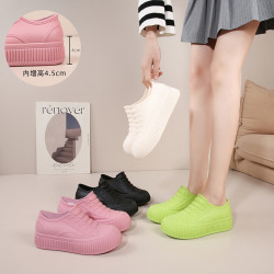 淺口厚底雨鞋女款時尚新款低幫雨靴防滑防水廚房工作膠鞋成人水鞋