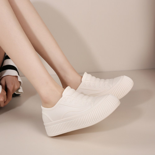 淺口厚底雨鞋女款時尚新款低幫雨靴防滑防水廚房工作膠鞋成人水鞋