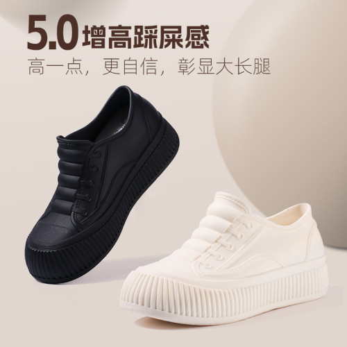 淺口厚底雨鞋女款時尚新款低幫雨靴防滑防水廚房工作膠鞋成人水鞋