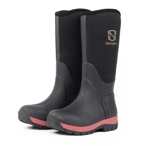 秋冬女士高筒戶外防水雨鞋厚底耐磨膠鞋保暖透氣防水靴抗凍膠靴