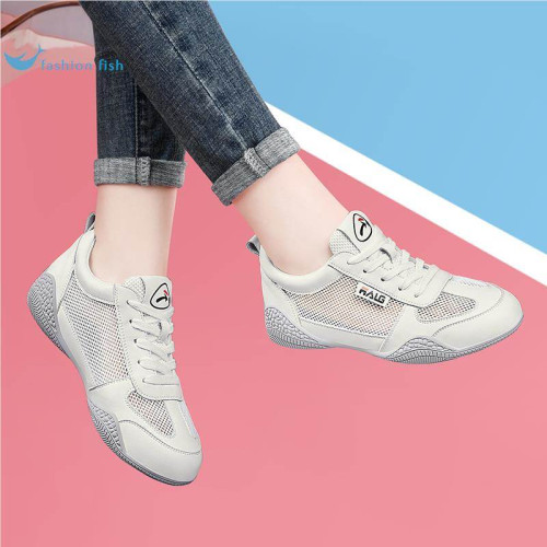 真皮軟底網面透氣輕便小白鞋網鞋女2026春夏季薄款運動跑步休閒鞋
