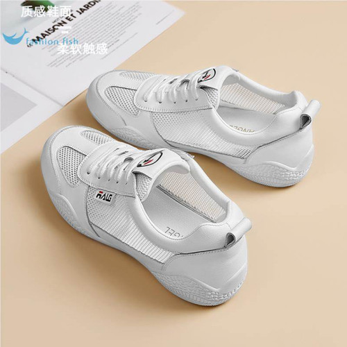 真皮軟底網面透氣輕便小白鞋網鞋女2026春夏季薄款運動跑步休閒鞋