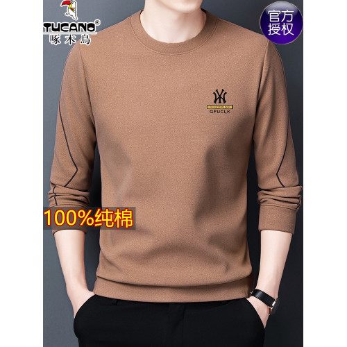 啄木鳥衛衣男士長袖t恤春秋季打底衫青年寬鬆休閒圓領男上衣薄款