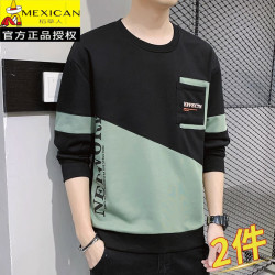 稻草人長袖t恤男士春秋季2026新款衛衣寬鬆男裝秋冬打底衫上衣服