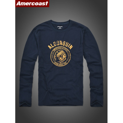 美洲海岸af長袖t恤男春裝衣服中青年大碼重磅純棉休閒打底衫男士