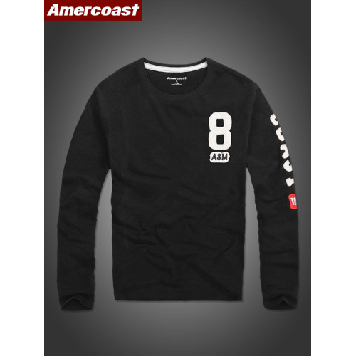 美洲海岸af長袖t恤男春裝衣服中青年大碼重磅純棉休閒打底衫男士