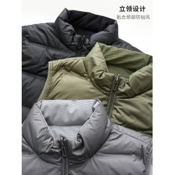 輕量化90鴨絨 雙面穿保暖排骨羽絨服 男士柔軟立領馬甲 外套冬k