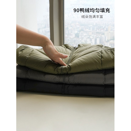 輕量化90鴨絨 雙面穿保暖排骨羽絨服 男士柔軟立領馬甲 外套冬k