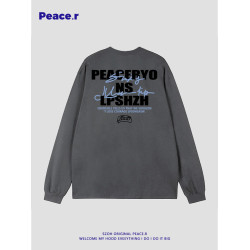 美式高街字母印花秋季270g重磅長袖T恤男ins潮牌設計感寬鬆打底衫